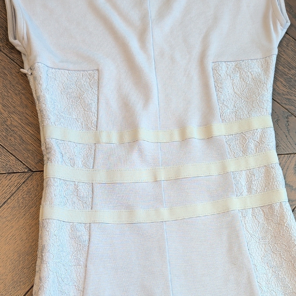 French Connection Light Blue/Grey Bodycon Lace Dress Size 0 - Picture 9 of 14